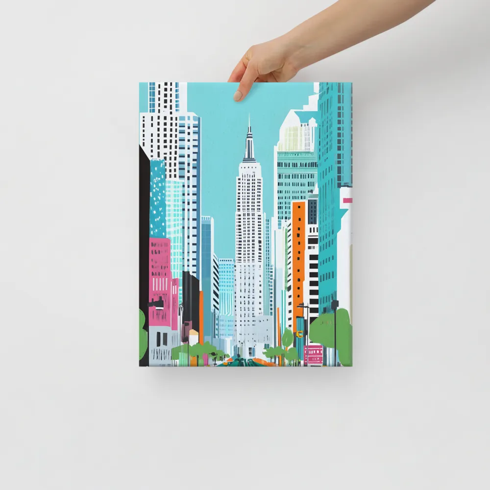 Urban Symphony: A Modern Cityscape | Canvas | 12″×16″