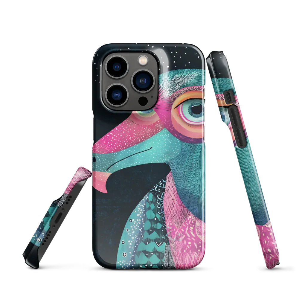Layered Vulture Portrait in Teal and Magenta