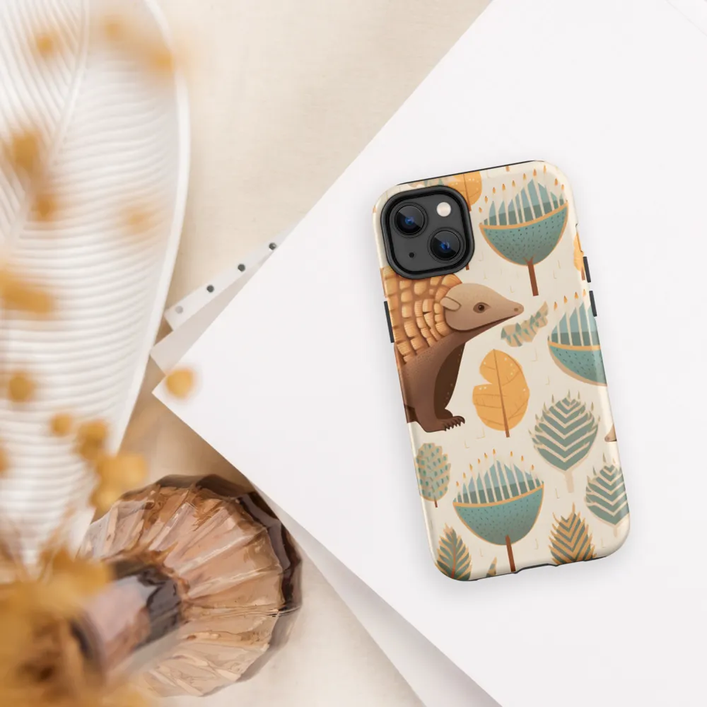 Pangolins in a Whimsical Habitat | Phone Case |  14 Plus | Tough Case | Matte