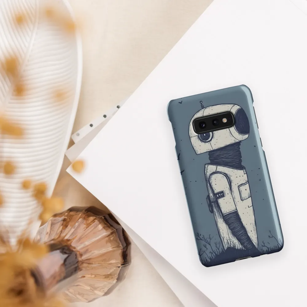 Contemplative Robot in a Barren Landscape | Phone Case |  S10e | Snap Case | Matte