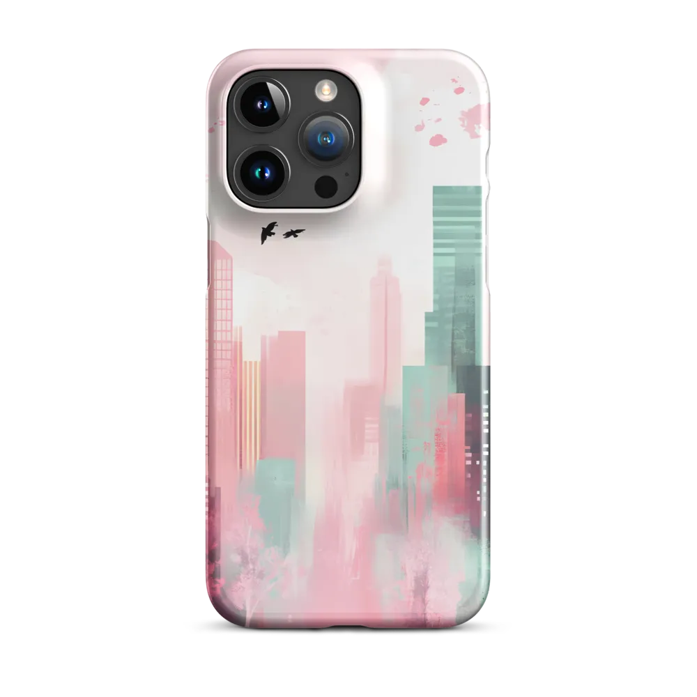 Dreamy Cityscape in Pink and Cyan