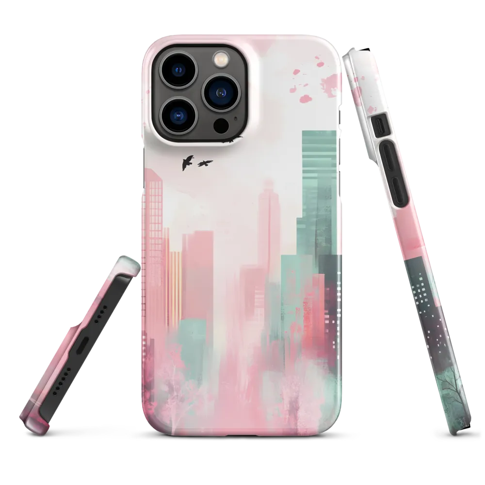 Dreamy Cityscape in Pink and Cyan