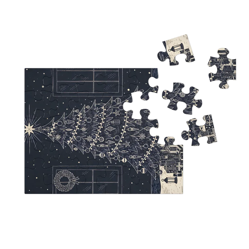 Midnight Christmas Tree 
 Jigsaw Puzzle in Tin Box