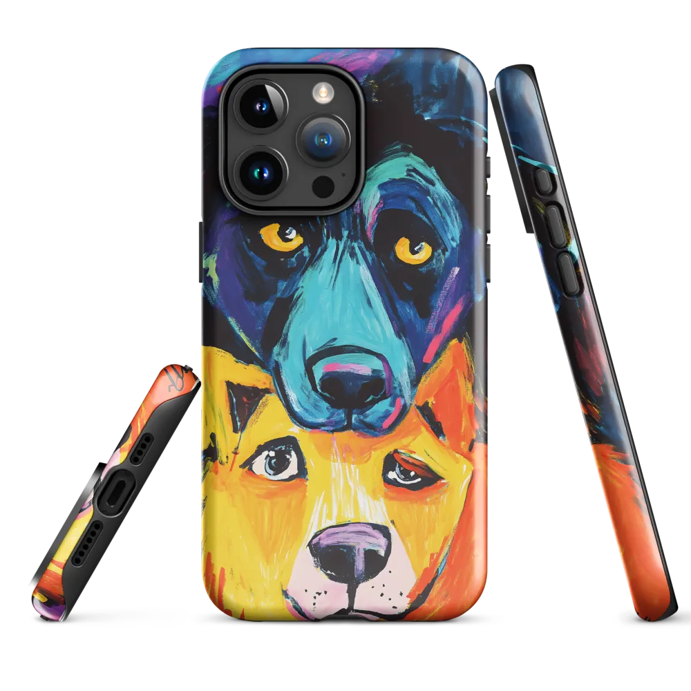 Vibrant Companions: An Expression of Canine Spirit | Phone Case |  15 Pro Max | Tough Case | Glossy