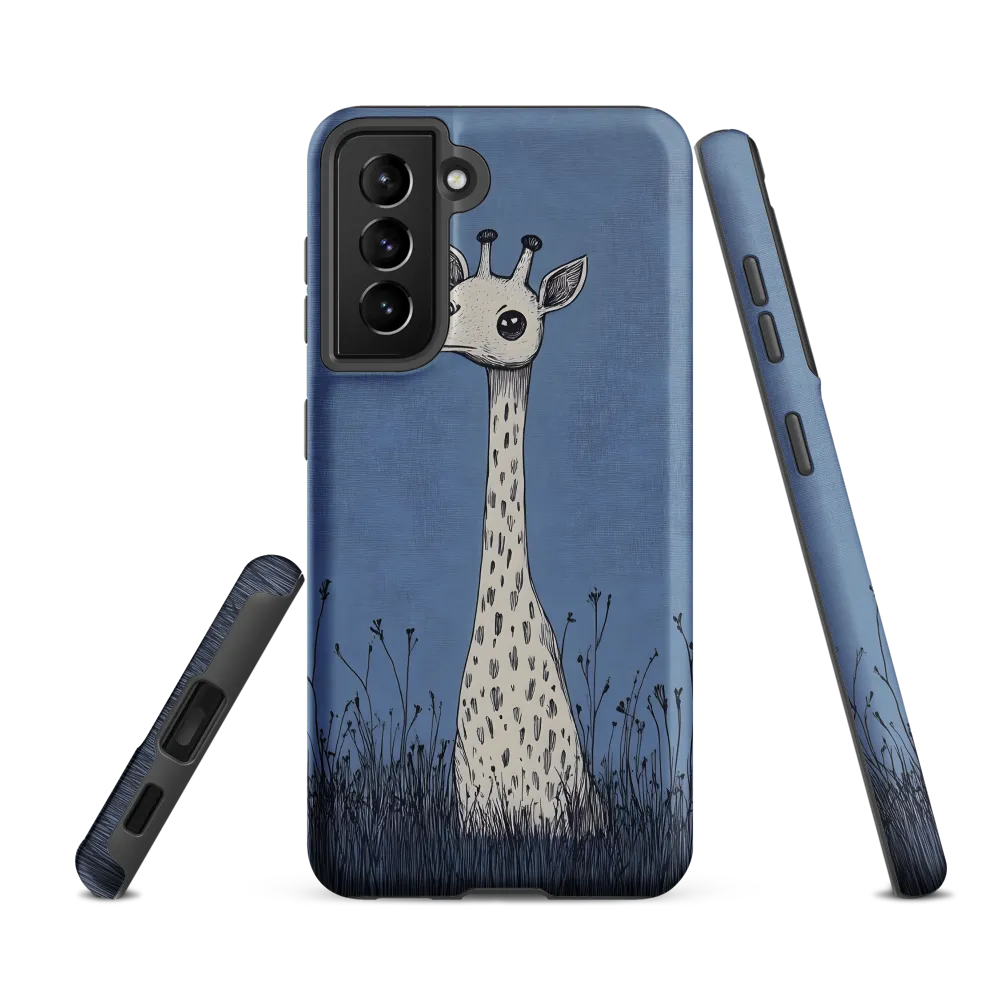 Whimsical Giraffe in Blue