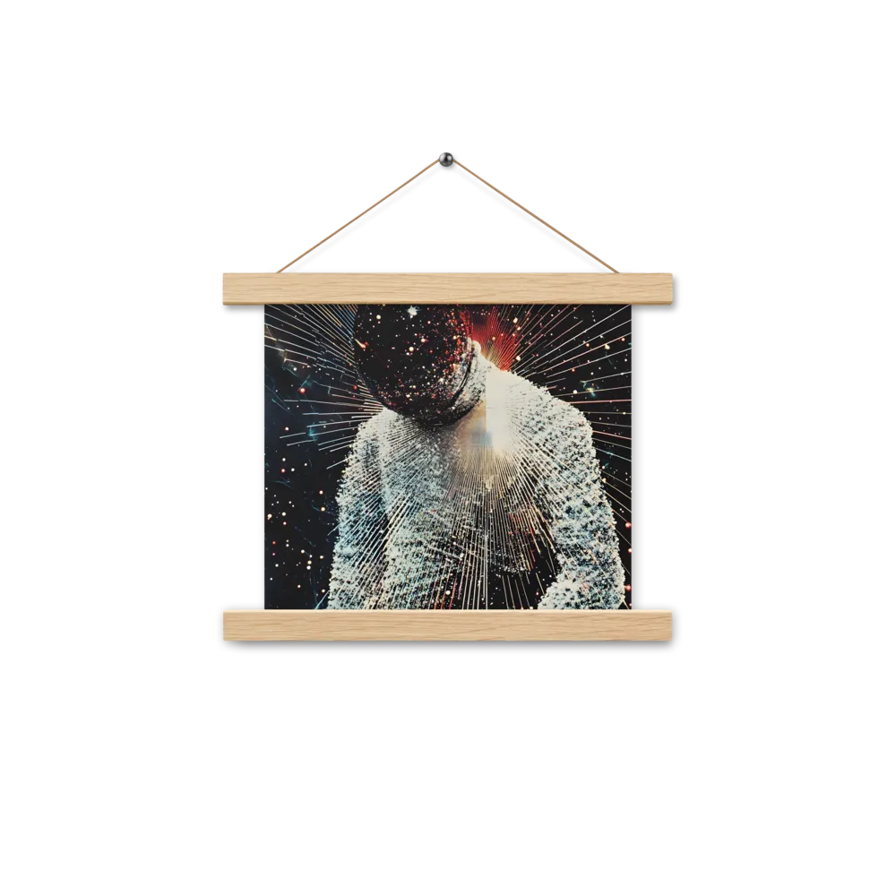 Ethereal Astronaut: A Journey Through the Cosmos | Poster With Oak Wood Hanger | 10″×10″