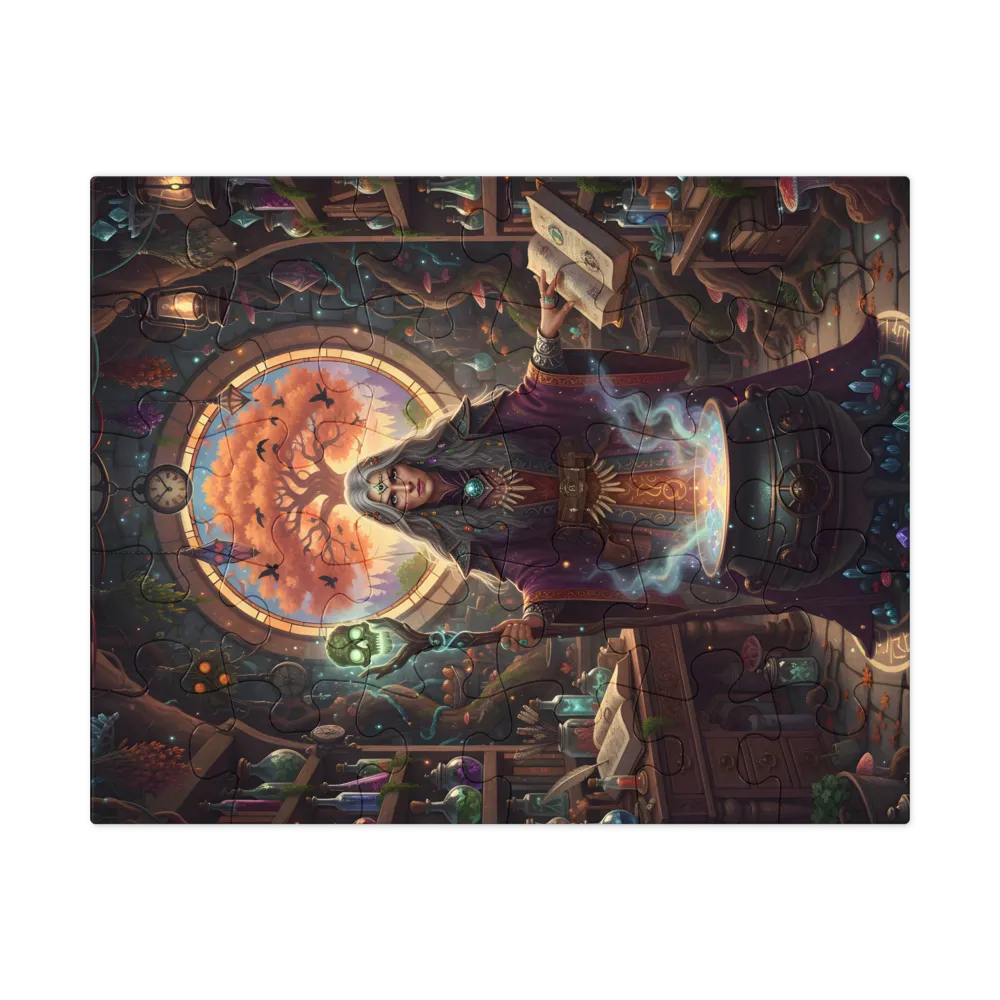 Autumn Apothecary Witch 
 Jigsaw Puzzle in Tin Box