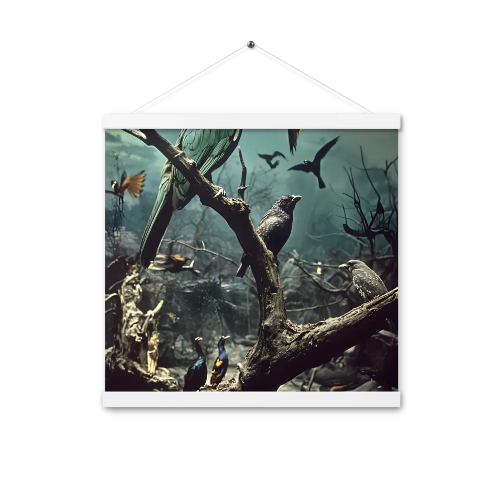 Whispers of the Avian Realm | Poster With White Wood Hanger | 16″×16″