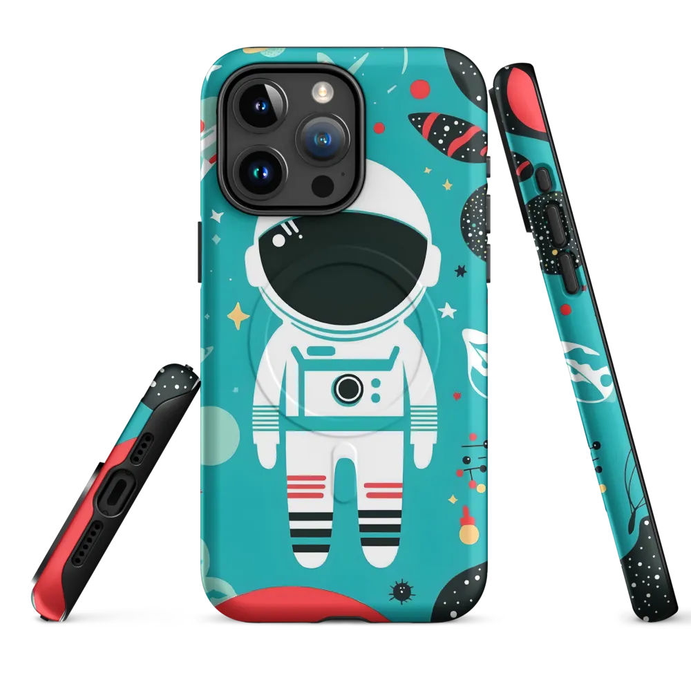 Whimsical Astronaut in Cosmic Wonderland | Phone Case |  15 Pro Max | MagSafe® Tough Case | Matte