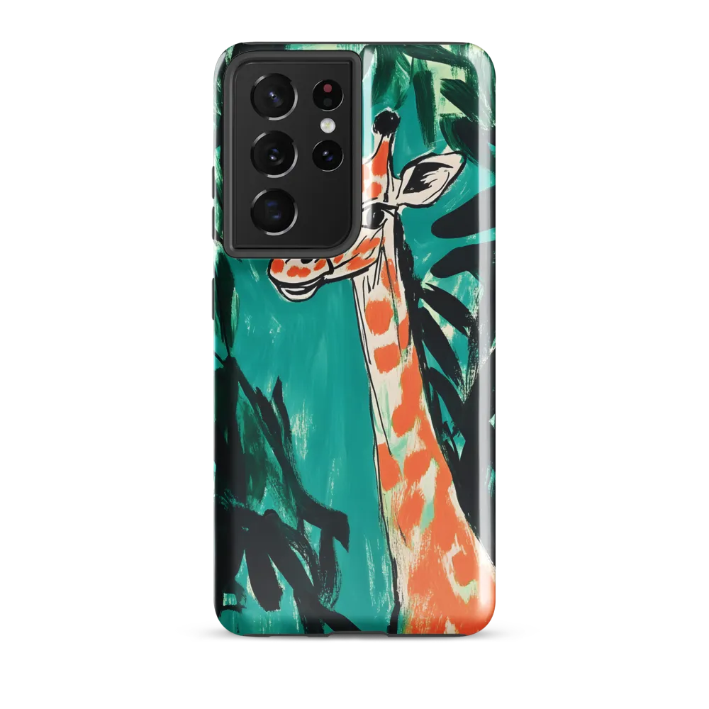 Curious Giraffe in Lush Greenery | Phone Case |  S21 Ultra | Tough Case | Glossy