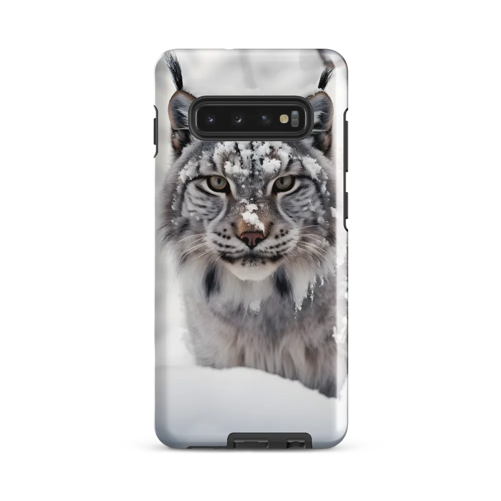 Whispers of Winter: The Lynx in Snow | Phone Case |  S10 Plus | Tough Case | Glossy