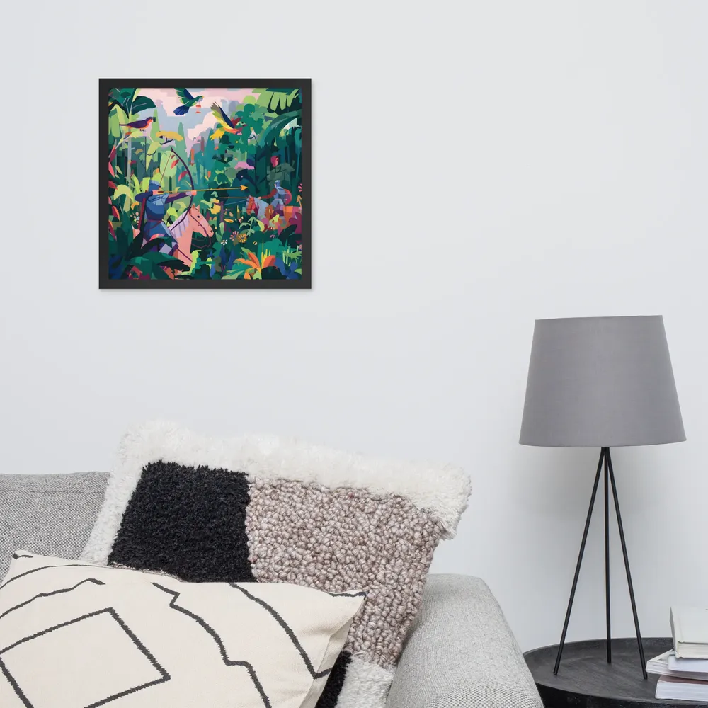 Jungle Archers 
 Poster with Black Frame | 16″x 16″