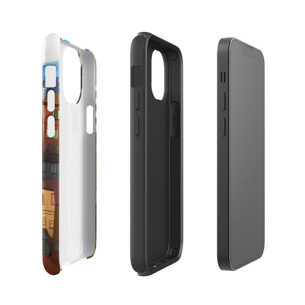 Urban Symphony: A Colorful Cityscape | Phone Case |  13 mini | Tough Case | Glossy