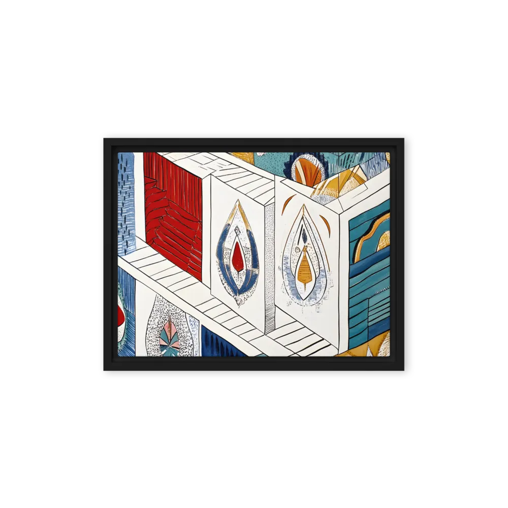 Symphony of Geometric Harmony | Canvas with Black Frame | 12″×16″