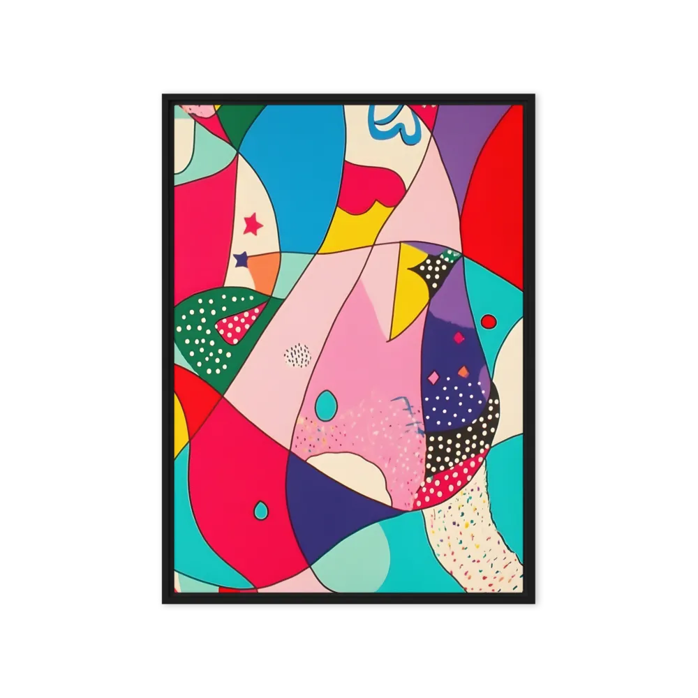 Playful Geometry in Color | Canvas with Black Frame | 20″×28″