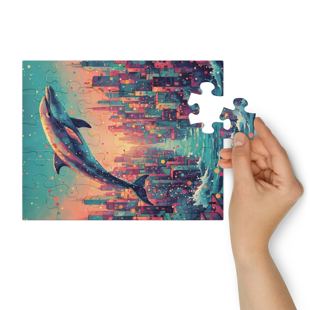 Skybound Dolphin 
 Jigsaw Puzzle in Tin Box