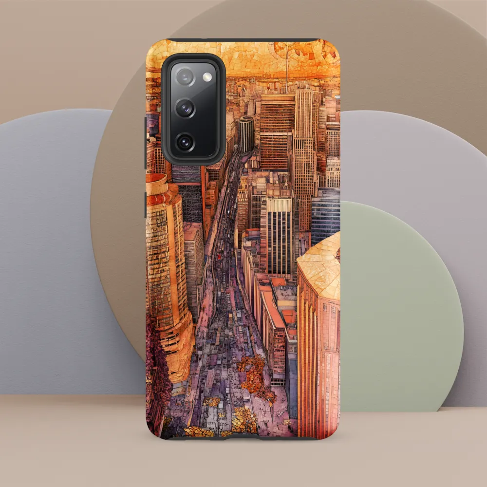 Mosaic Cityscape at Dusk