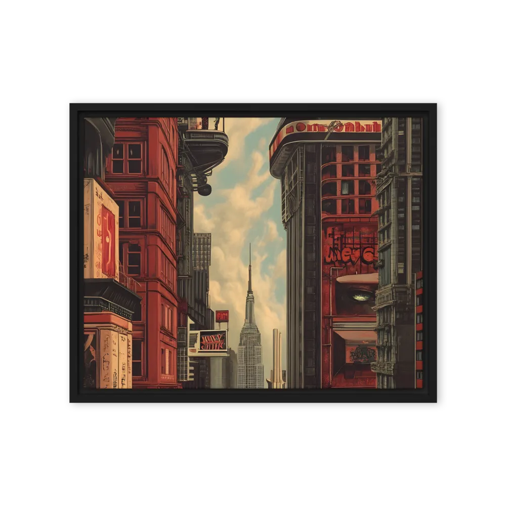 A Glimpse of Tomorrow: Urban Ambition | Canvas with Black Frame | 16″×20″