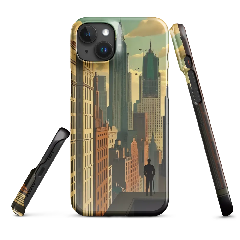 Urban Dreams: A Silhouette in Art Deco Cityscape