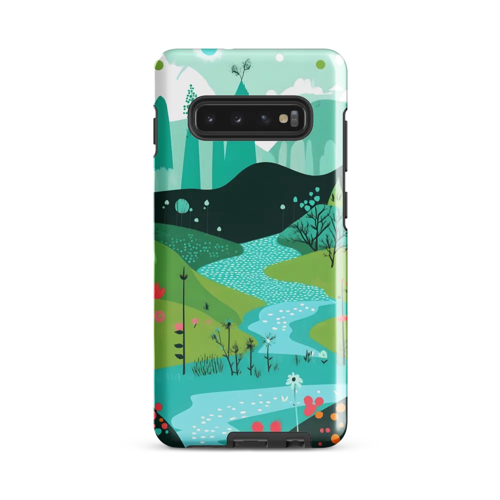 Whimsical River in a Lush Landscape | Phone Case |  S10 Plus | Tough Case | Glossy