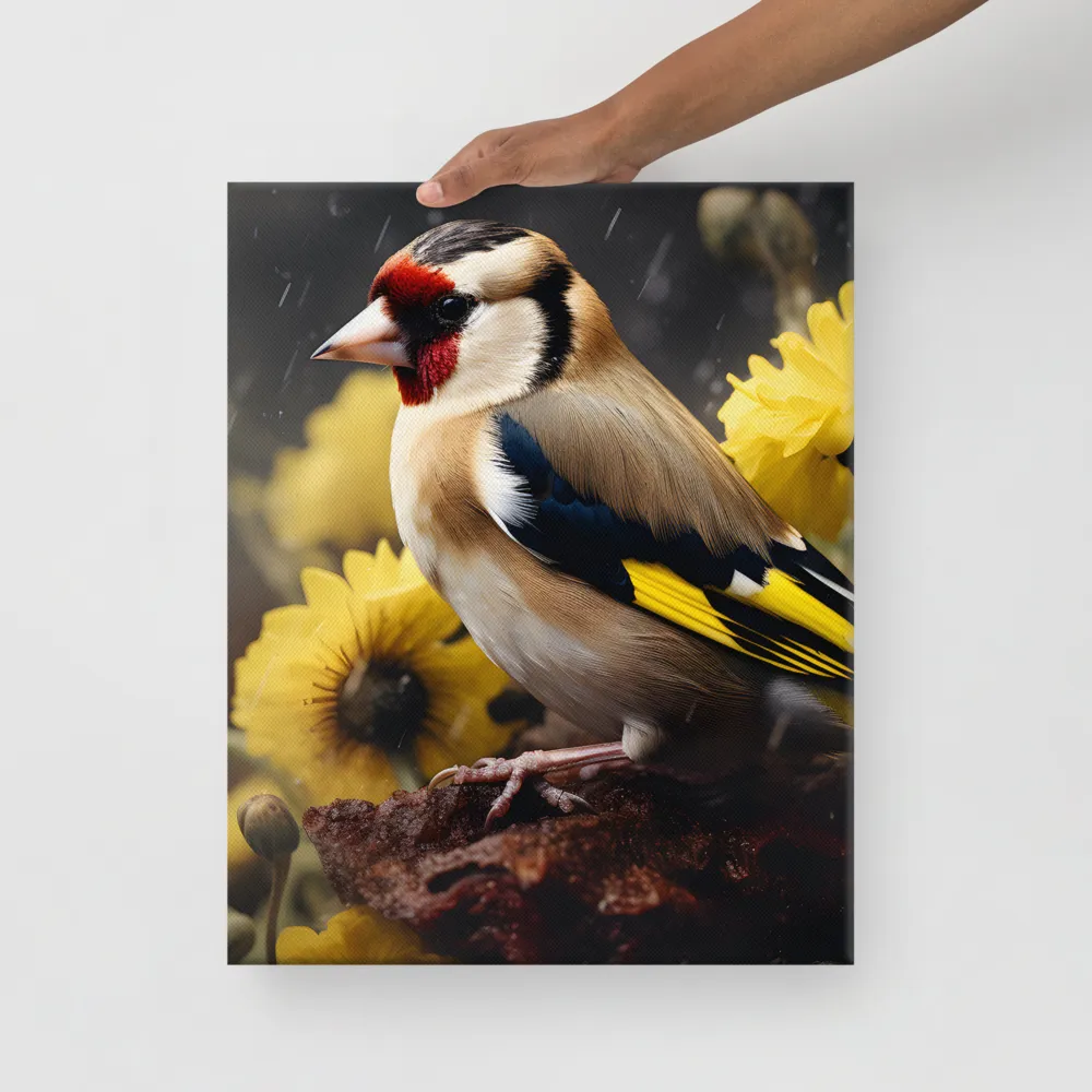 Harmony in Nature: A Goldfinch Amidst Blooms