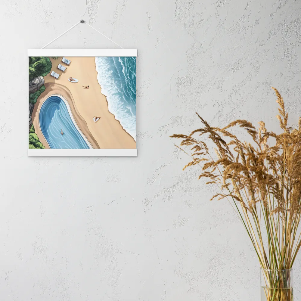 Serenity by the Shore | Poster With White Wood Hanger | 12″×12″