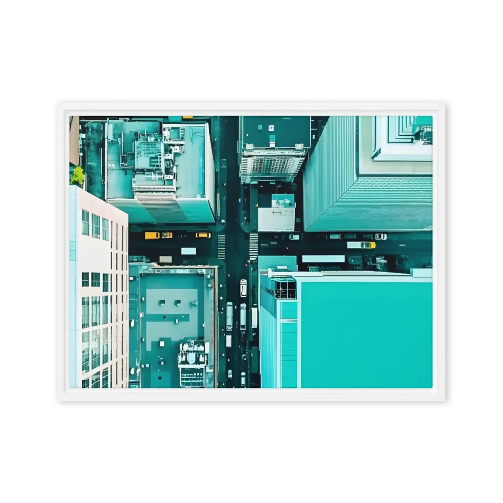 Urban Geometry: Aerial Perspective | Canvas with White Frame | 18″×24″