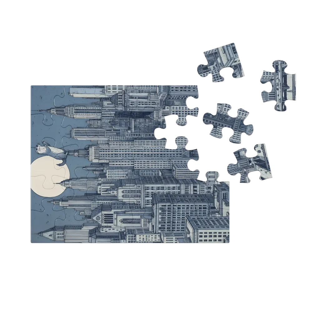 Moonlit Tower Otter 
 Jigsaw Puzzle in Tin Box