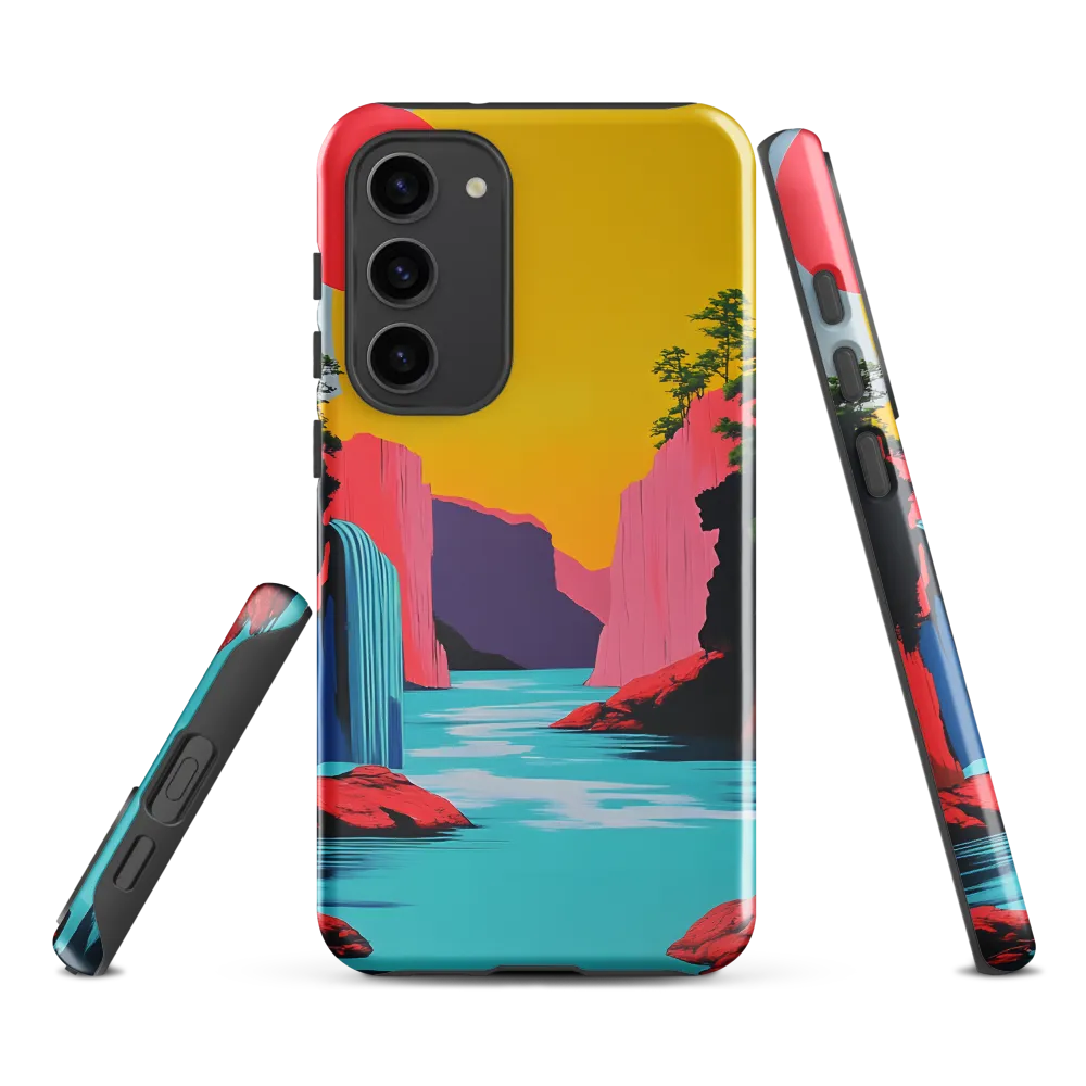 Dreamscape of Pink Cliffs and Turquoise Waters | Phone Case |  S23 Plus | Tough Case | Glossy
