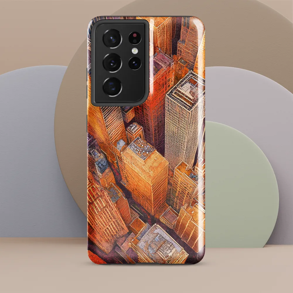 Urban Symphony in Orange and Purple