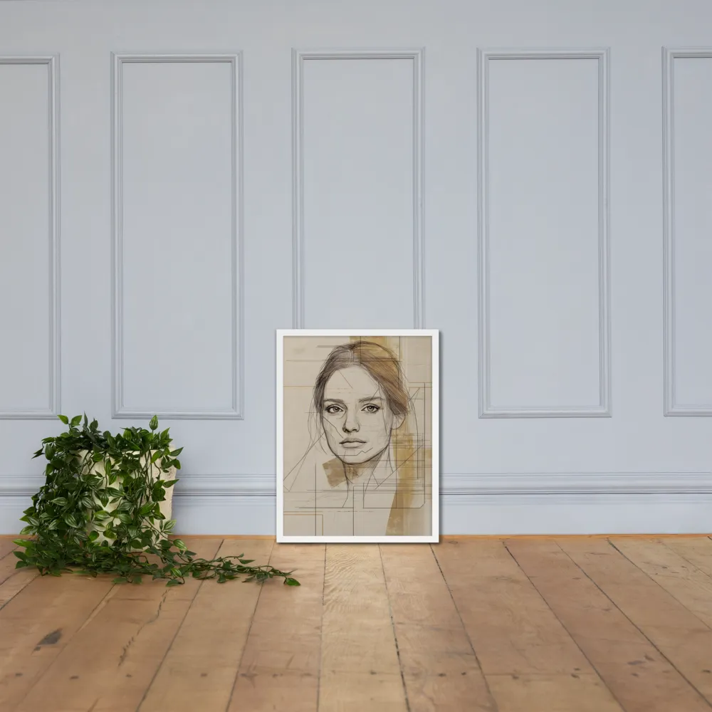 Geometric Elegance: A Modern Portrait | Poster with White Frame | 18″×24″