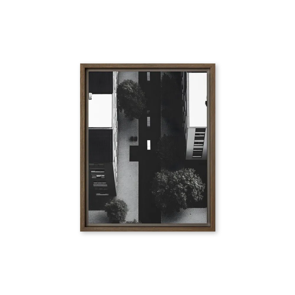 Urban Serenity from Above | Canvas with Brown Frame | 11″×14″