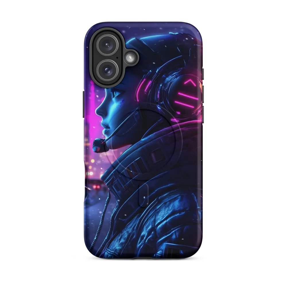 Dystopian Elegance: Cyberpunk Figure in Neon