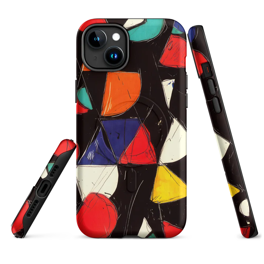Vibrant Geometric Symphony | Phone Case |  15 Plus | MagSafe® Tough Case | Matte