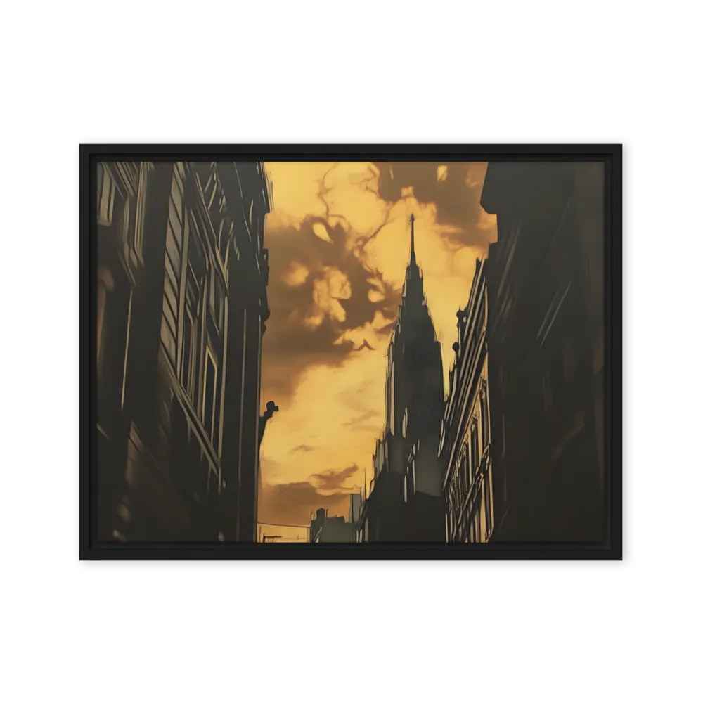 The Twilight Streets | Canvas with Black Frame | 18″×24″