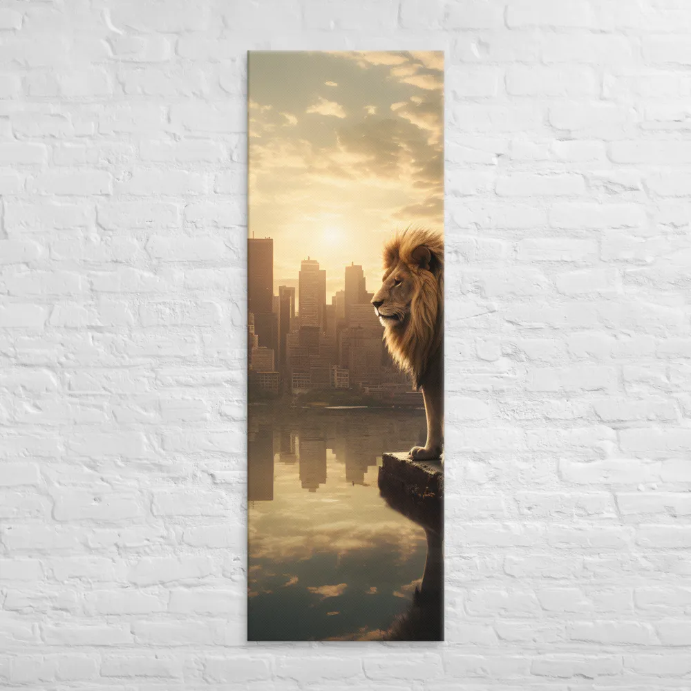 The Lion's Gaze Over the Urban Symphony