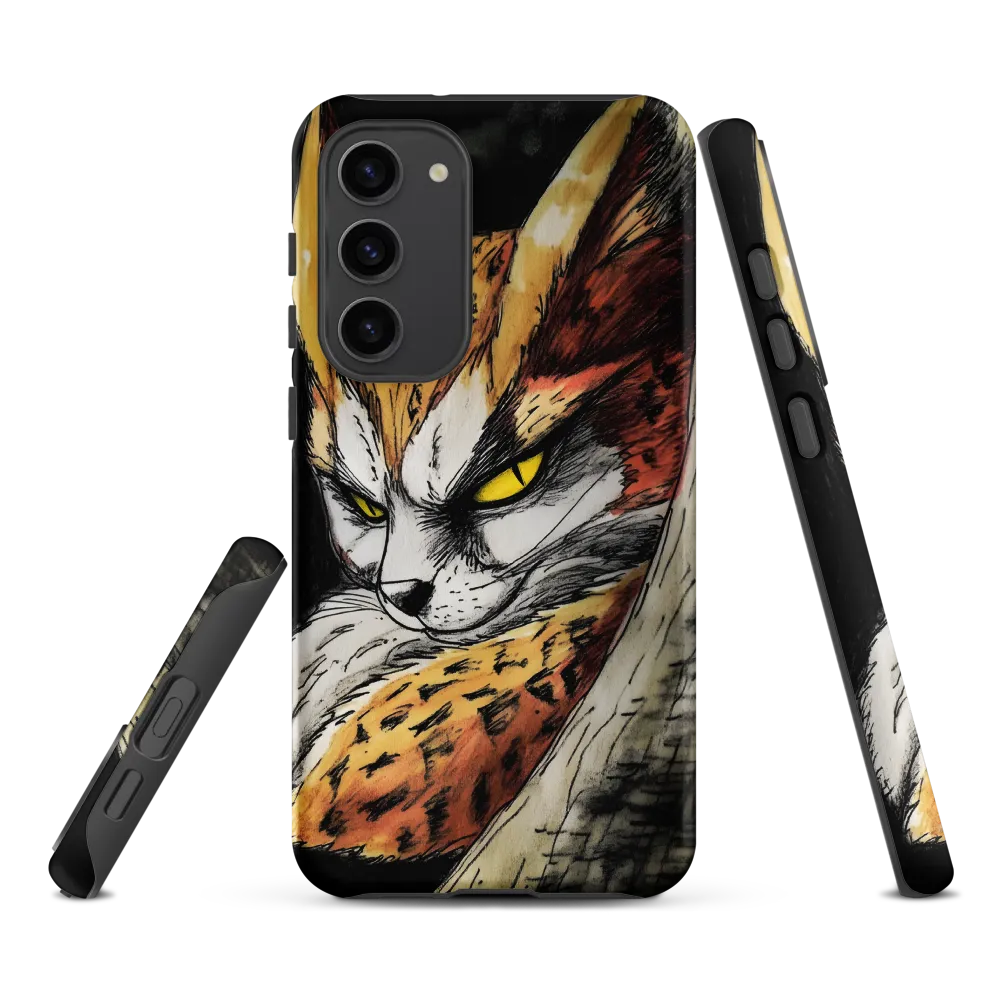 Fierce Gaze of the Wild Cat | Phone Case |  S23 Plus | Tough Case | Matte