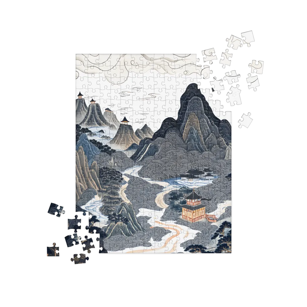 Harmony of Mountains and Temples | Jigsaw Puzzle | 252 pieces