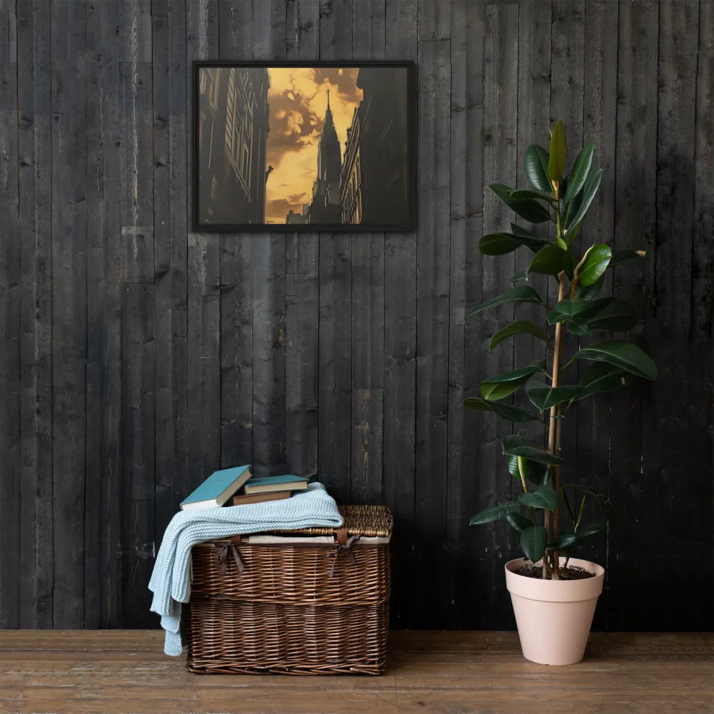 The Twilight Streets | Canvas with Black Frame | 18″×24″