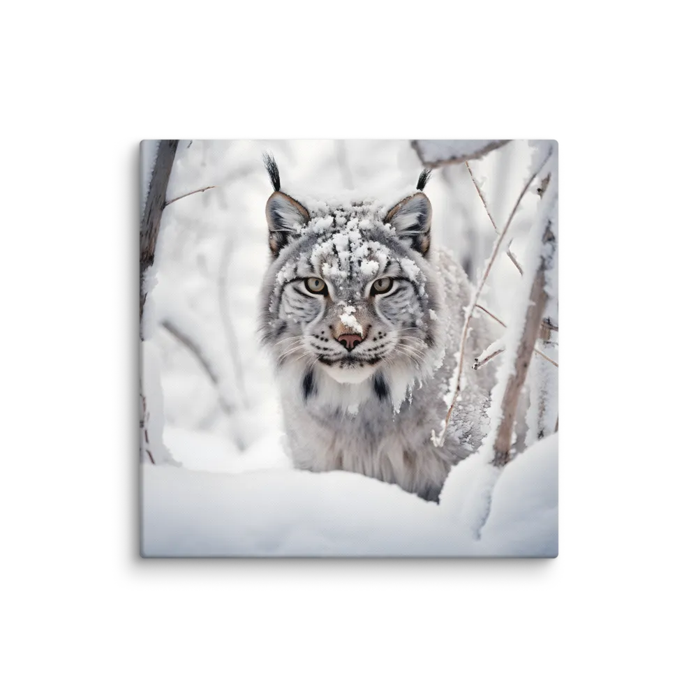 Whispers of Winter: The Lynx in Snow | Canvas | 36″×36″