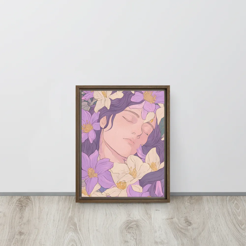 Harmony in Bloom | Canvas with Brown Frame | 11″×14″