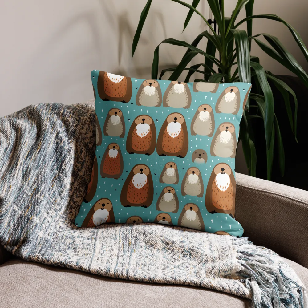 Whimsical Otter Pattern | Pillow & Pillow Case | Multiple Sizes