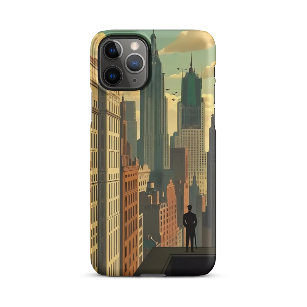 Urban Dreams: A Silhouette in Art Deco Cityscape