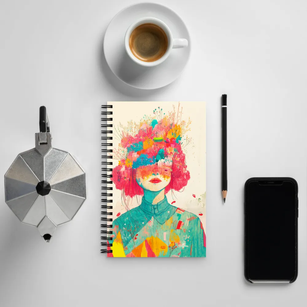 Whimsical Floral Portrait | Spiral Notebook