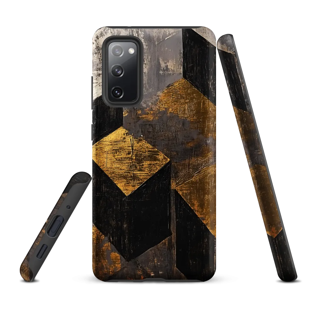 Geometric Harmony in Gold and Black | Phone Case |  S20 FE | Tough Case | Matte
