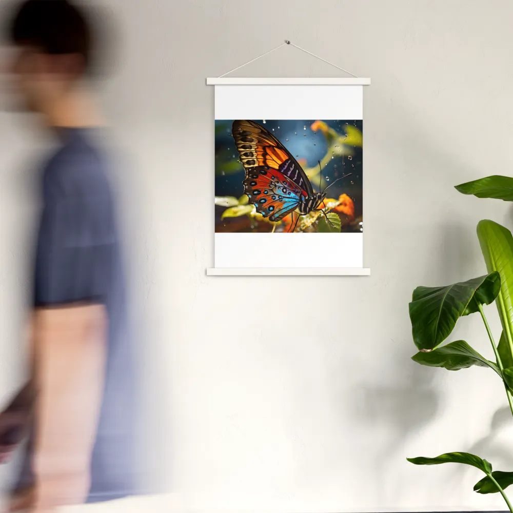 Dance of Colors: The Butterfly's Elegance | Poster With White Wood Hanger | 18″×24″