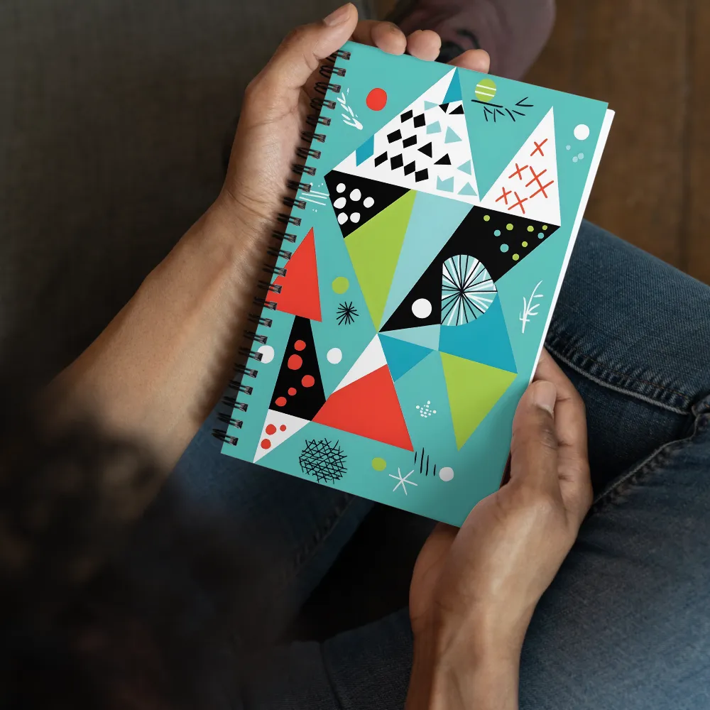 Playful Geometric Harmony | Spiral Notebook