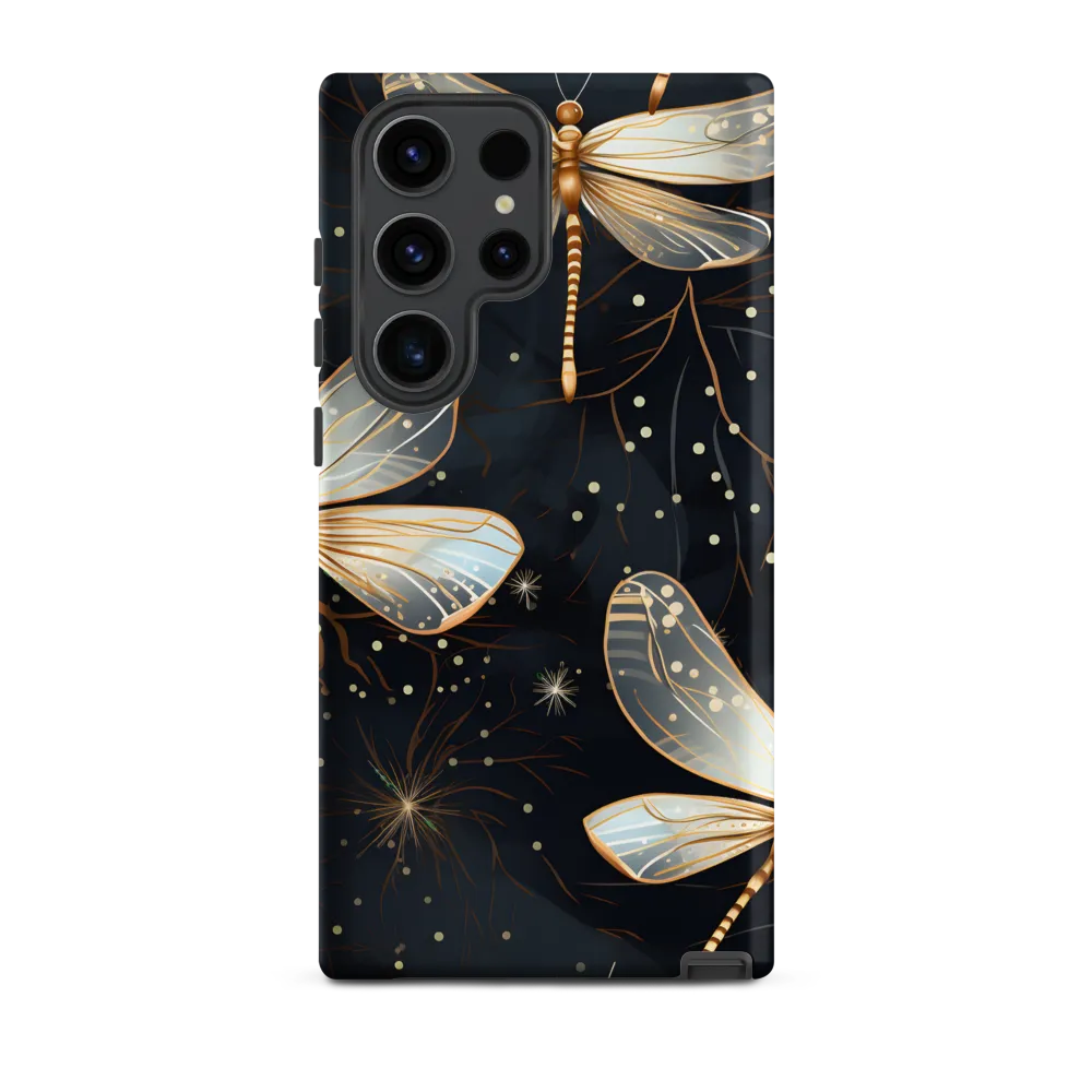 Ethereal Dance: Dragonflies in a Midnight Garden