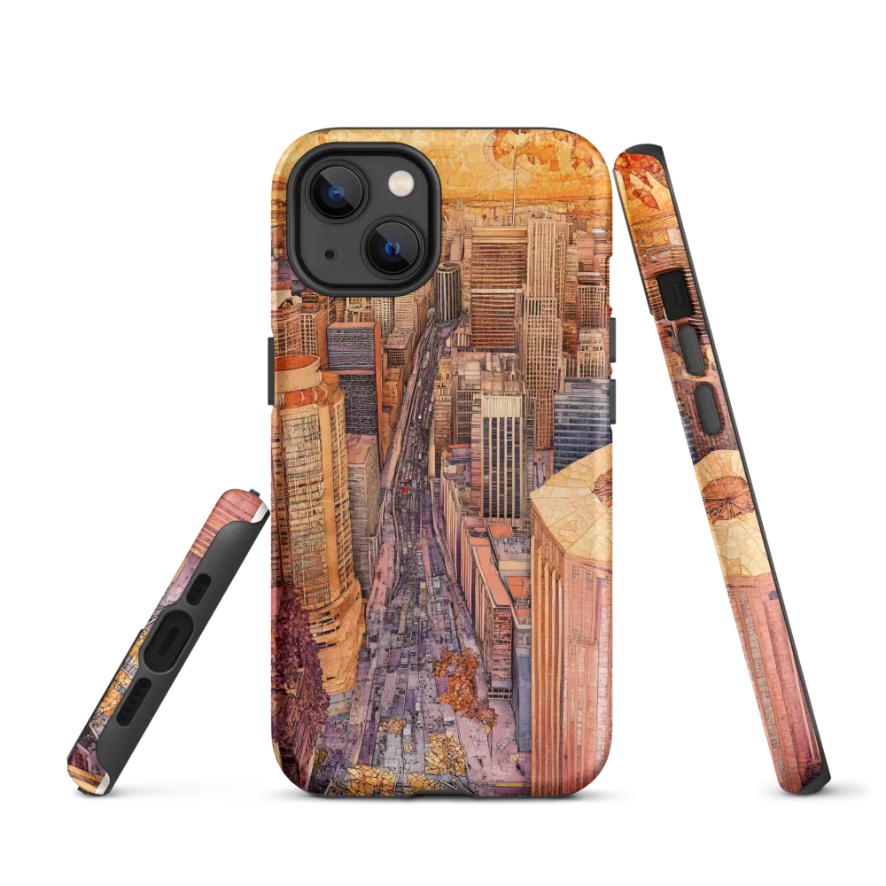Mosaic Cityscape at Dusk