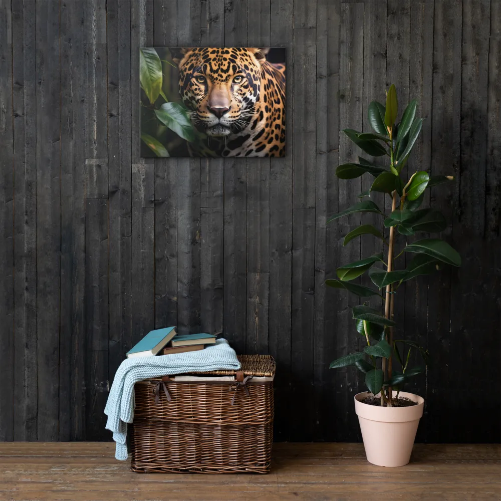 The Intensity of Nature: A Jaguar’s Gaze | Thin Canvas | 18″×24″